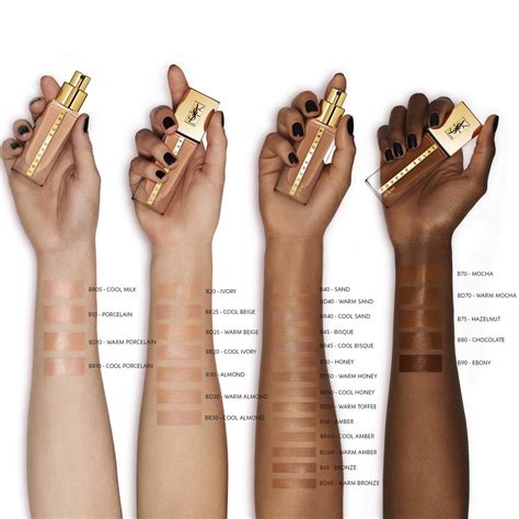 ysl teint touche eclat foundation swatches|ysl touche eclat cushion shades.